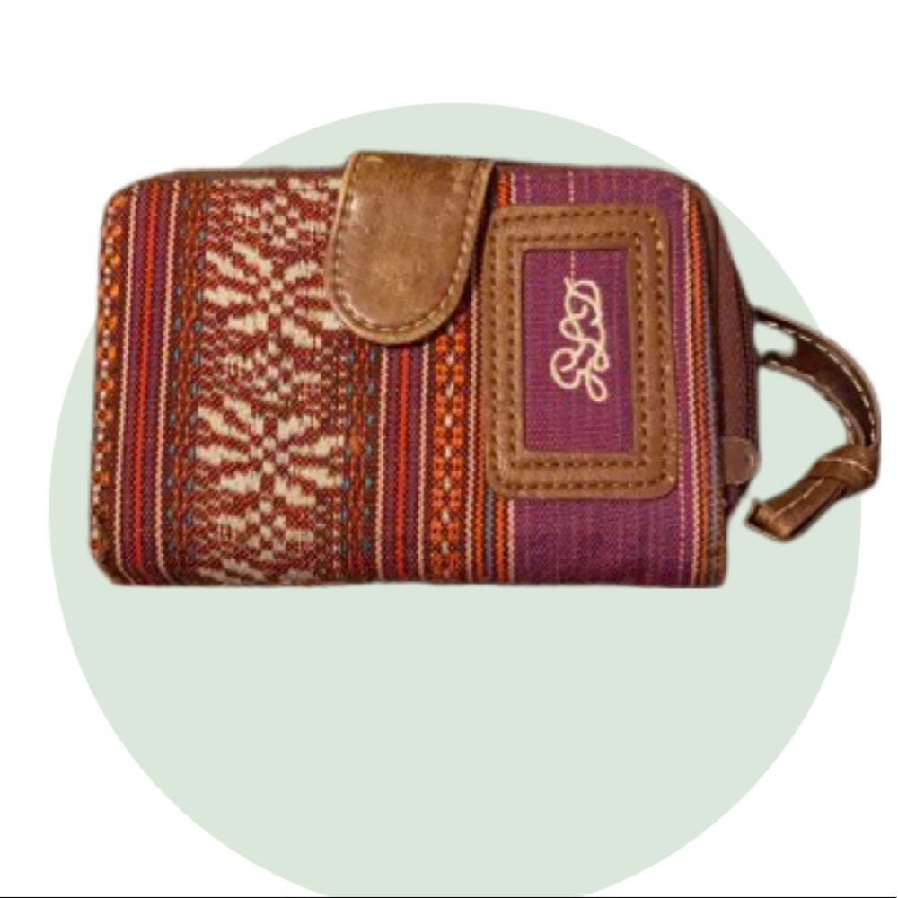3/$12 SALE 🌈 Purple/brown multi-fold wallet